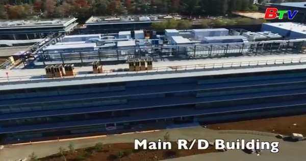 Hình ảnh trụ sở mới của Apple quay từ máy bay không người láy